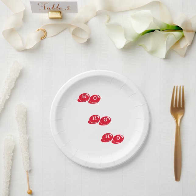 Prato De Papel feliz natal ho ho ho ho (Casamento)