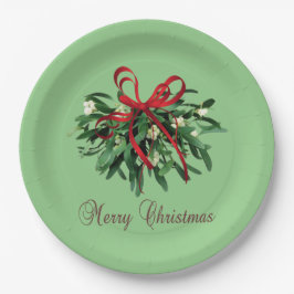Prato De Papel Feliz Natal Mistletopaper Plates