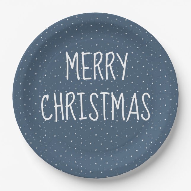 Prato De Papel Feliz Natal Nas Estrelas (Frente)