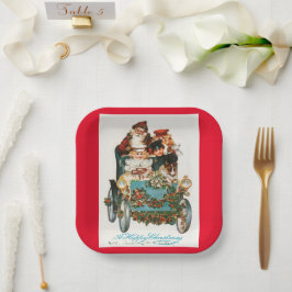 Prato De Papel Feliz Natal Natal Vintage feriado