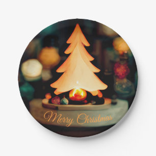 Prato De Papel Feliz Natal, Placas de Festas de Árvore e Bolinhos
