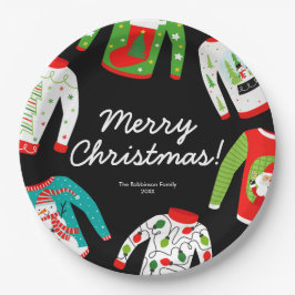 Prato De Papel Feliz Natal Ugly Sweater Party Paper Plate