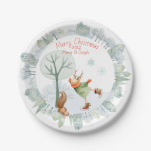 Feliz Natal - Veado de Pé de Gelo no inverno