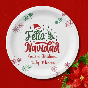 Prato De Papel Feliz Navidad Espanhola Feliz Natal