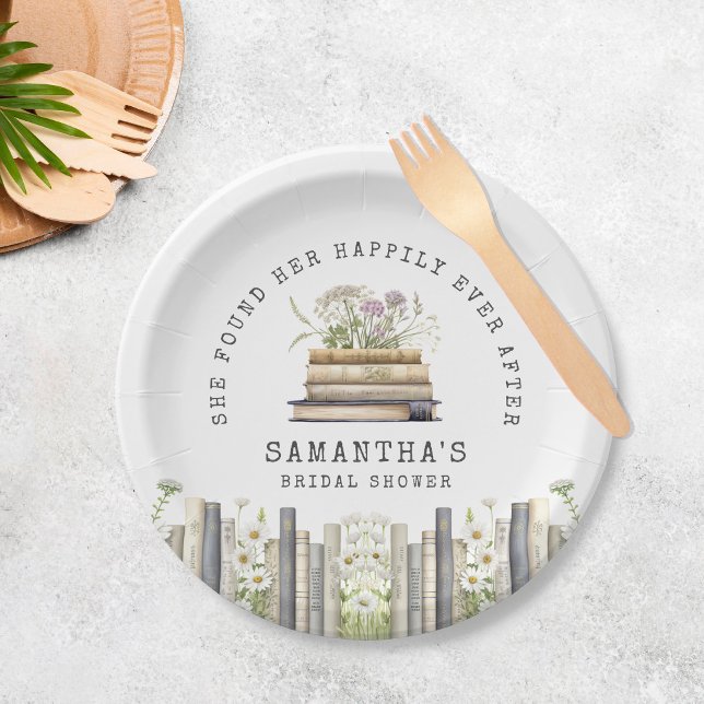 Prato De Papel Feliz Nunca Após Chá de panela De Livro (Criador carregado)