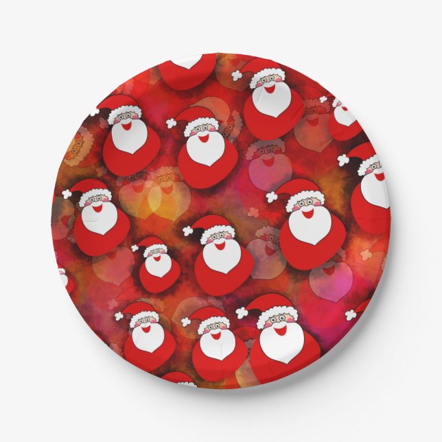 Prato De Papel Feliz Pai Natal Sem Olhos (Frente)
