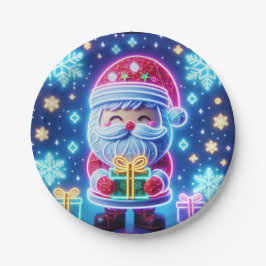 Prato De Papel Feliz Papai noel de Natal