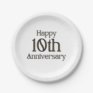 Prato De Papel Feliz papel de 10 anos