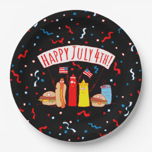 Prato De Papel Feliz Picnic de 4 de julho