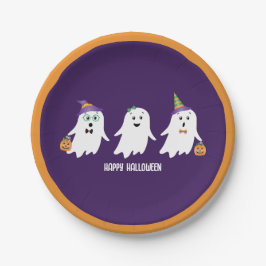 Prato De Papel Feliz Trick Ou Treino De Fantasmas De Halloween