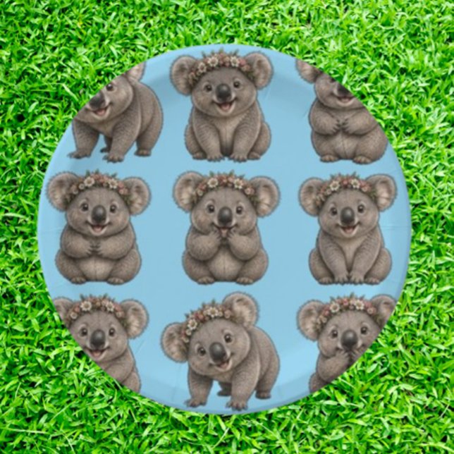 Prato De Papel Felizes coalas australianos (Instantly turn any gathering into a joyful koala party.)