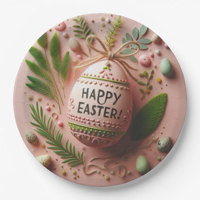 Prato De Papel Felz pascoa (Frente)