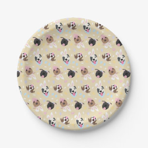 Prato De Papel Felz pascoa americano Pit Bull Terrier Dogs