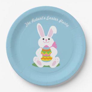 Prato De Papel Felz pascoa Bunny ~ Personalizado