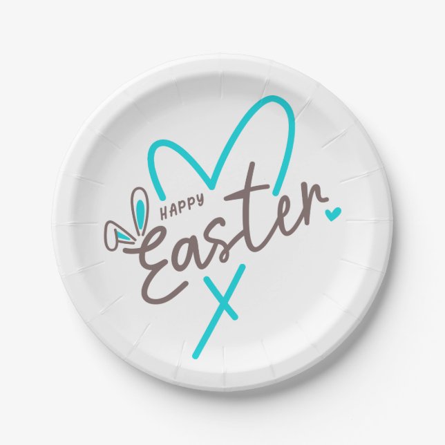 Prato De Papel Felz pascoa da Família Correspondente (Frente)