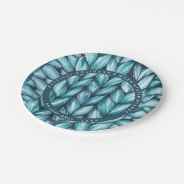 Prato De Papel Feriado Azul Personalizado Com Knit