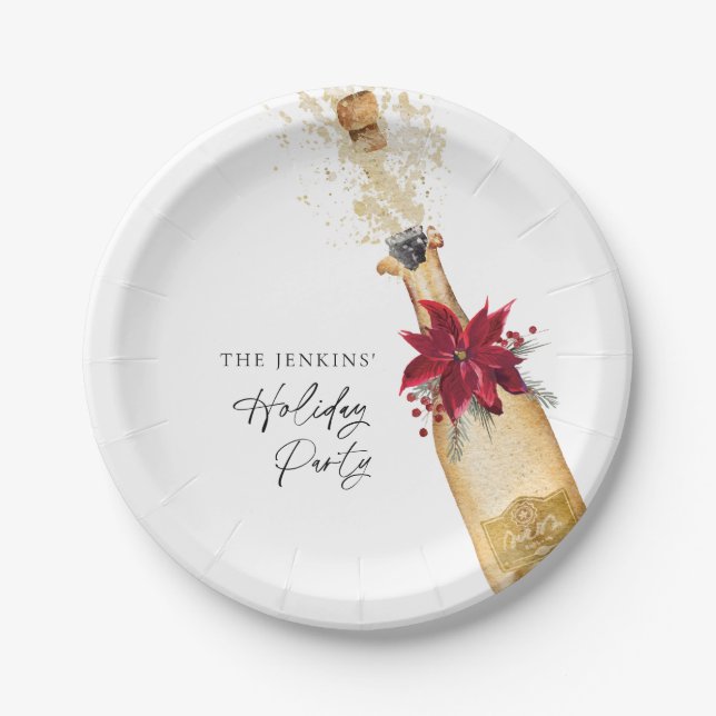 Prato De Papel Feriado Cocktail Poinsettia (Frente)