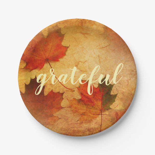 Prato De Papel Feriado de Ação de Graças de outono (Frente)