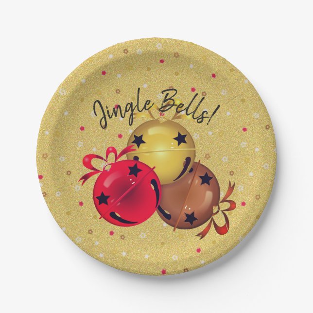 Prato De Papel Feriado de Arcos de Snowflakes de Natal (Frente)