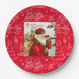 Prato De Papel Feriado de arte de Natal feliz