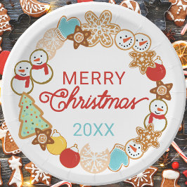 Prato De Papel Feriado de Cookies de Natal