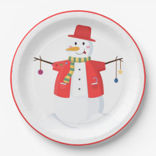 Prato De Papel Feriado de Natal Snowman Fesonal Fesonal Cute