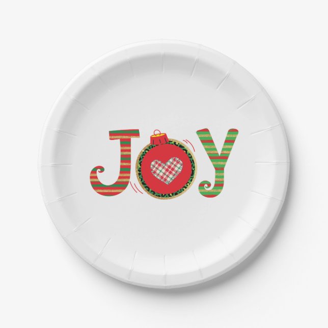 Prato De Papel Feriado de Natal Vermelho (Frente)