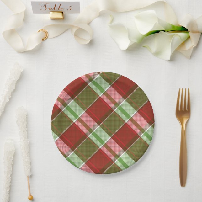 Prato De Papel Feriado de Natal Vermelhos Tradicional (Casamento)