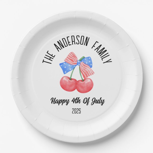 Prato De Papel Feriado de Nome Personalizado do Arco de Sinalizad (Frente)