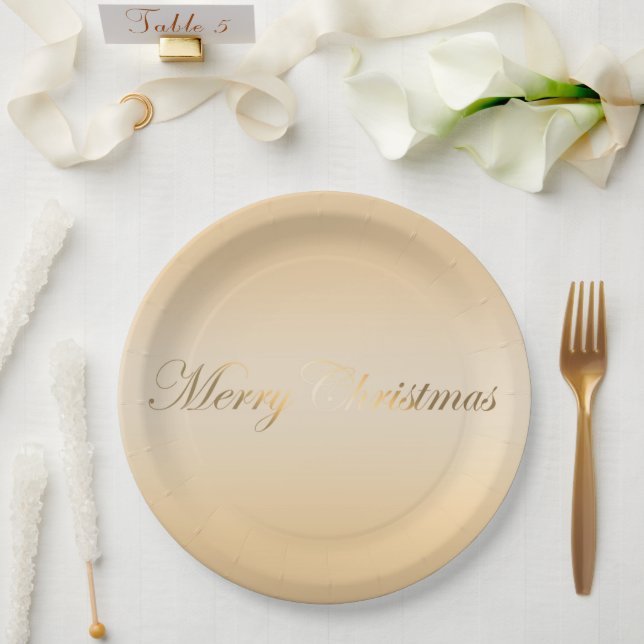 Prato De Papel feriado de ouro flexível e elegante (Casamento)