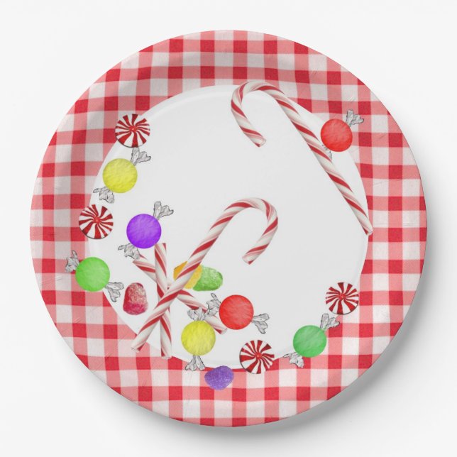 Prato De Papel Feriado em Ameixas de Açúcar (Frente)