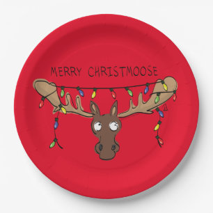 Prato De Papel Feriado Engraçado e Bonito de Natal