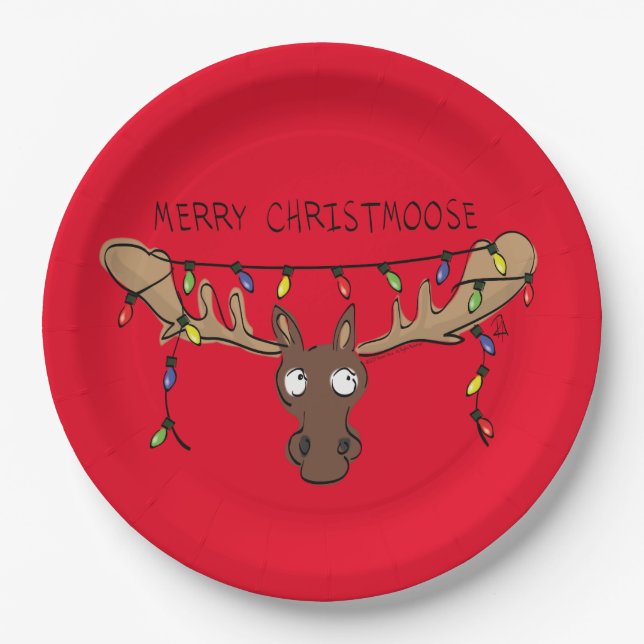 Prato De Papel Feriado Engraçado e Bonito de Natal (Frente)