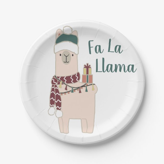 Prato De Papel Feriado Fa La Llama design (Frente)