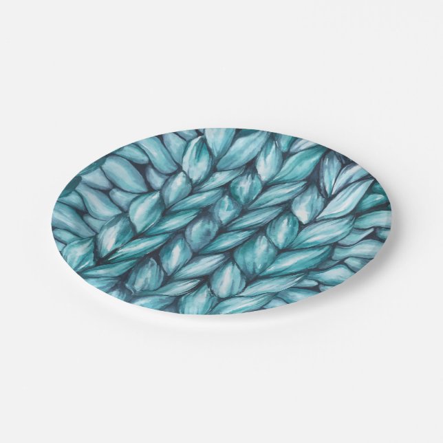 Prato De Papel Feriados azuis com Knit (Inclinado)