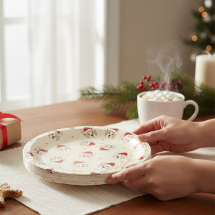 Prato De Papel Feriados bonitos do teste padrão   do cão do Cor