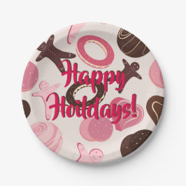 Prato De Papel Feriados Felizes do Festa de Biscoito!