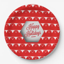 Prato De Papel Feriados felizes em 3D elegantes