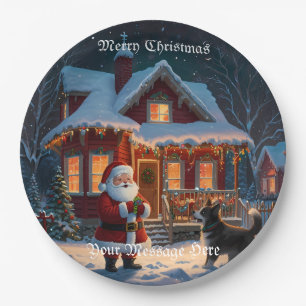 Prato De Papel Férias de Natal Festivas Felizes