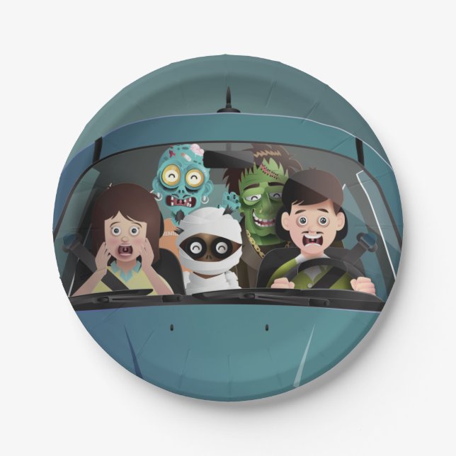 Prato De Papel Férias Familiares Engraçadas Pesadelos (Frente)