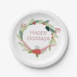 Prato De Papel Férias Felizes das Mortes de Natal