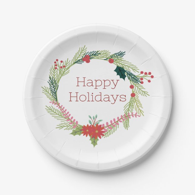Prato De Papel Férias Felizes das Mortes de Natal (Frente)