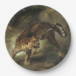 Prato De Papel Ferocious Wild Leopard (por Jean-Baptiste Oudry)