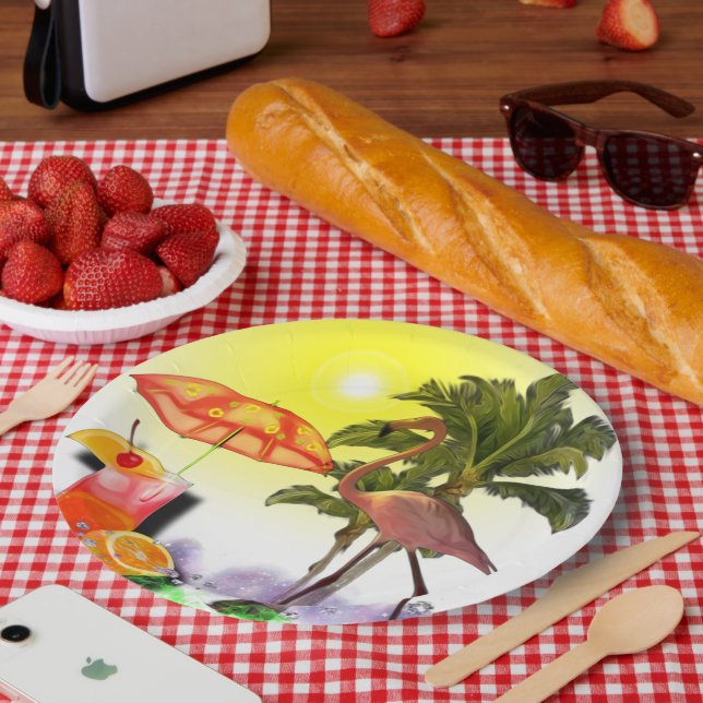 Prato De Papel Festa Aloha  (Piquenique)