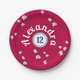 Prato De Papel Festa Americana de Bday Azul-Branco Moderno