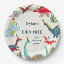 Prato De Papel Festa aniversário de criança do Dinossauro