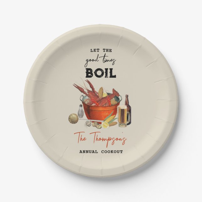 Prato De Papel Festa anual de lagostas mariscais no Verão (Frente)