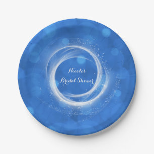 Prato De Papel Festa Blue & White Sparkle Cinderella para Qualque