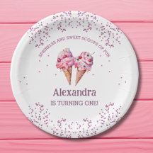 Festa de 1º Aniversário da Menina do Sorvete Rosa