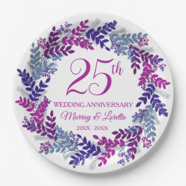 Prato De Papel Festa de 25 de Férias Rosa Elegante